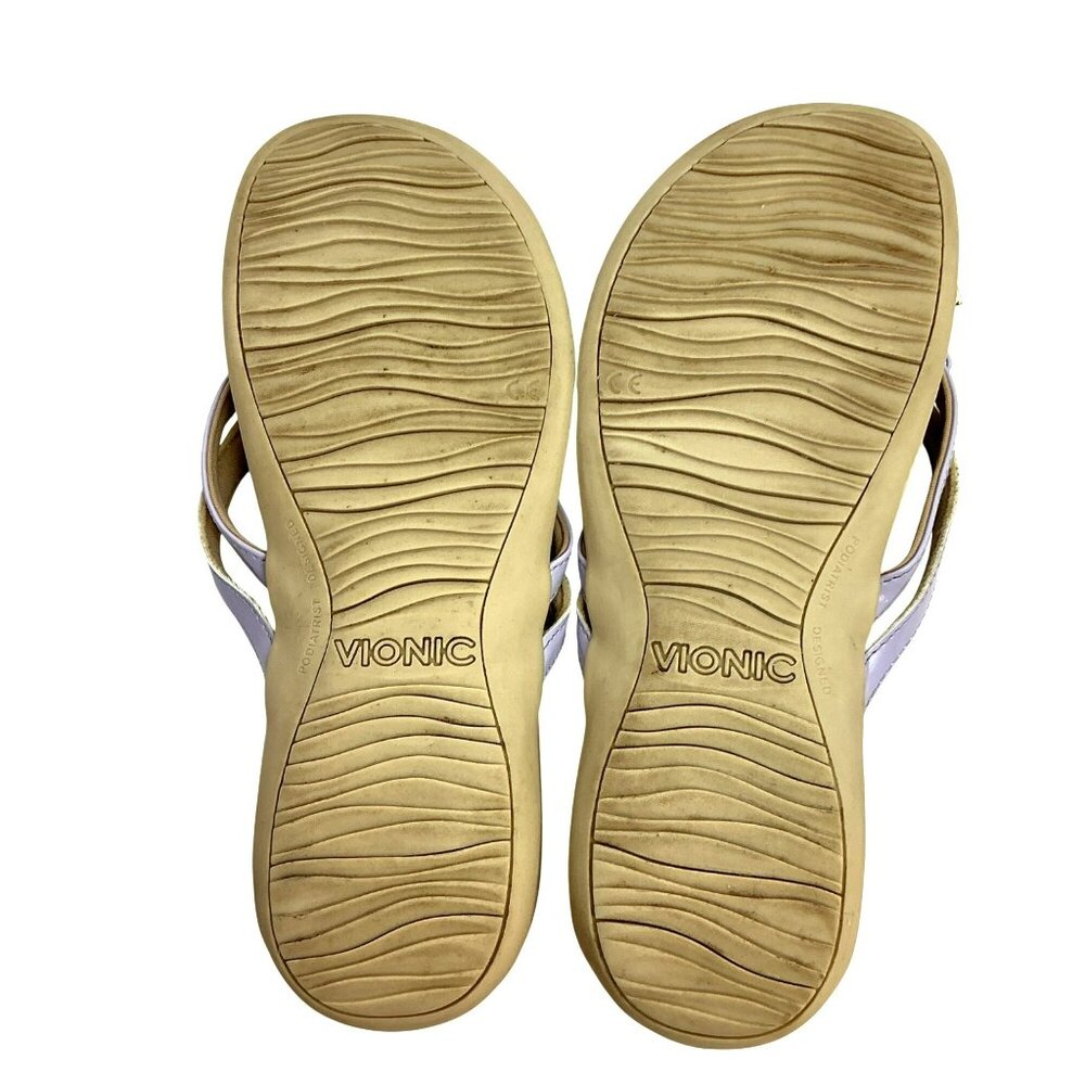 Vionic Bella Bow Patent Orthotic Thong Sandals Womens 8.5 - Picture 7 of 8